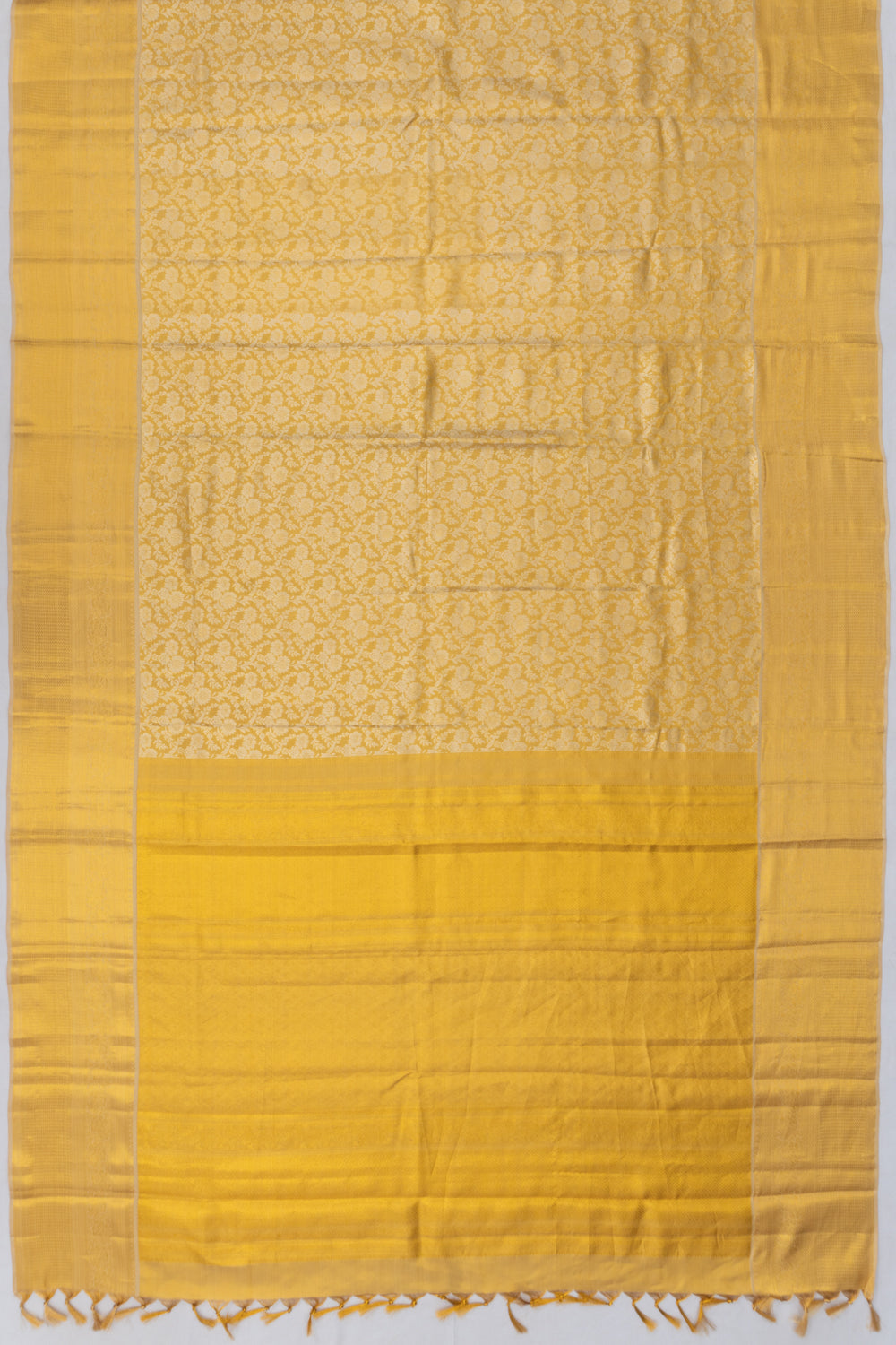 Kanchipuram Silk Tissue Jaal Gold Saree 1214981869