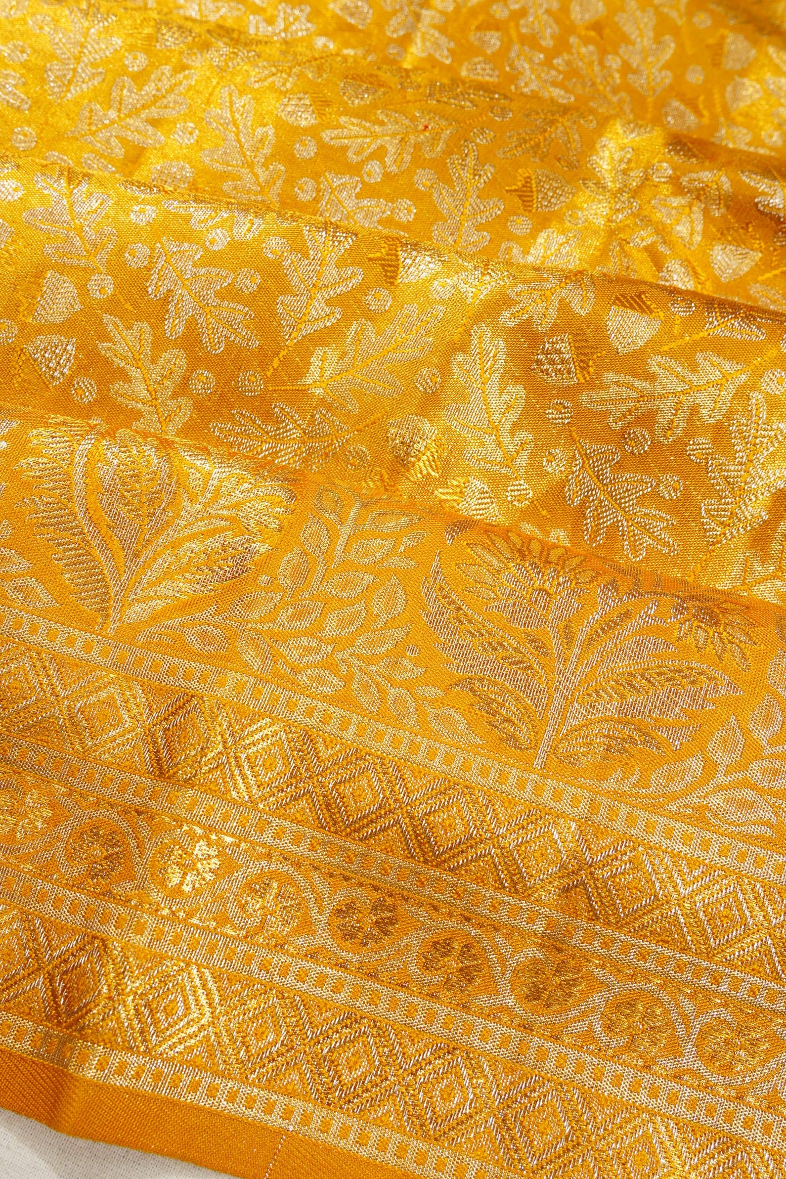 Kanchipuram Silk Tissue Brocade Gold Saree