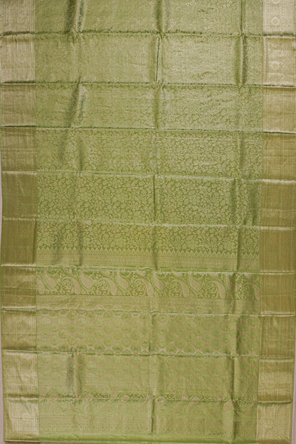 Taranga Kanchi Silk Tissue Brocade Green Saree