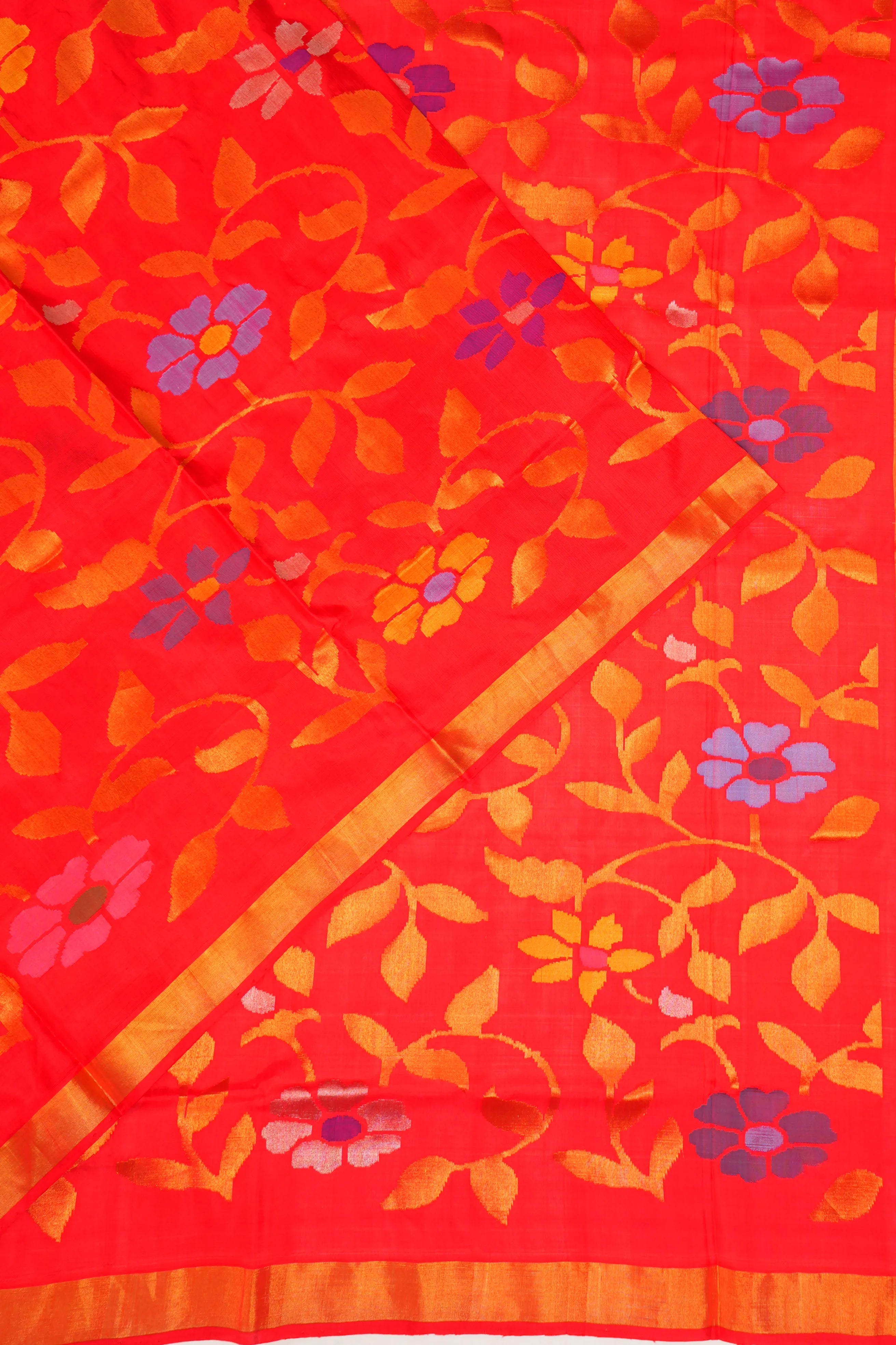 Uppada Silk All Over Jamdani Red Saree