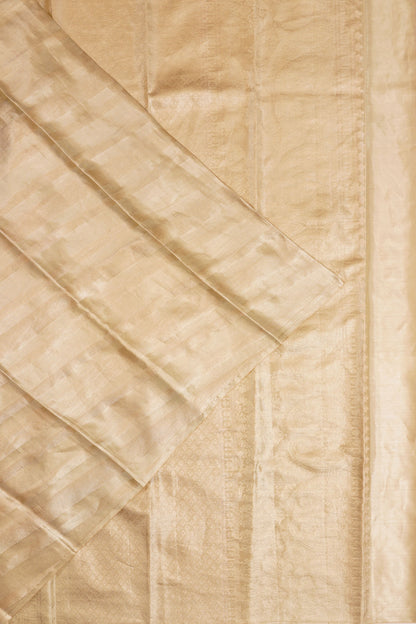 Taranga Kanchi Silk Tissue Lines Silver Saree