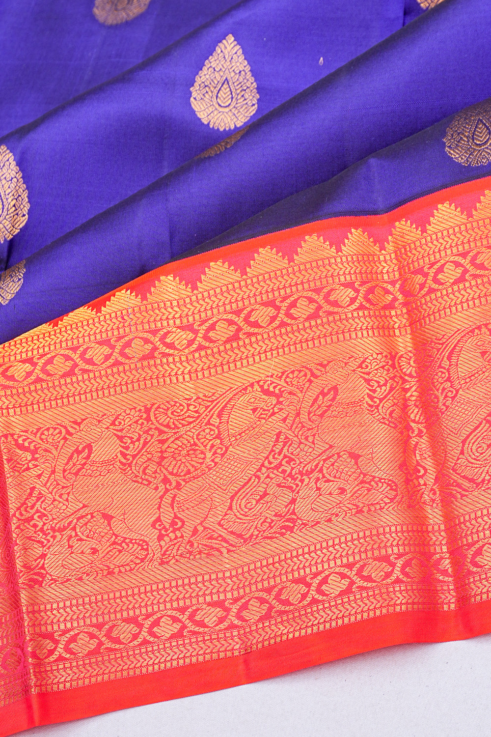 Taranga Kanchi Silk Butta Royal Blue Saree