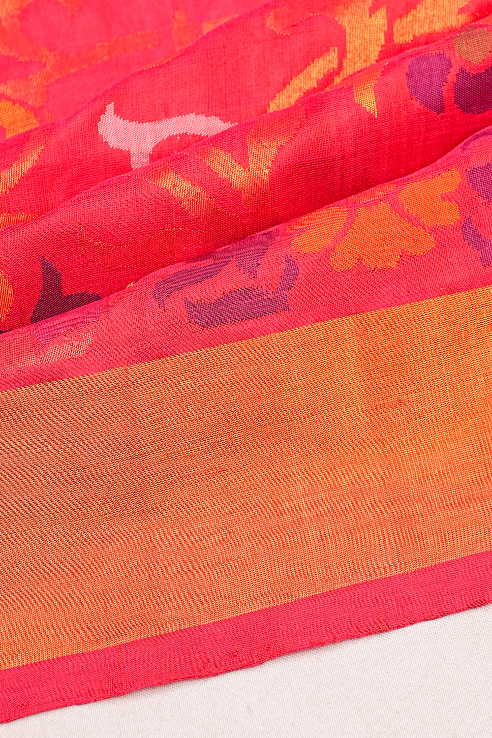 Uppada Silk All Over Jamdani Pink Saree