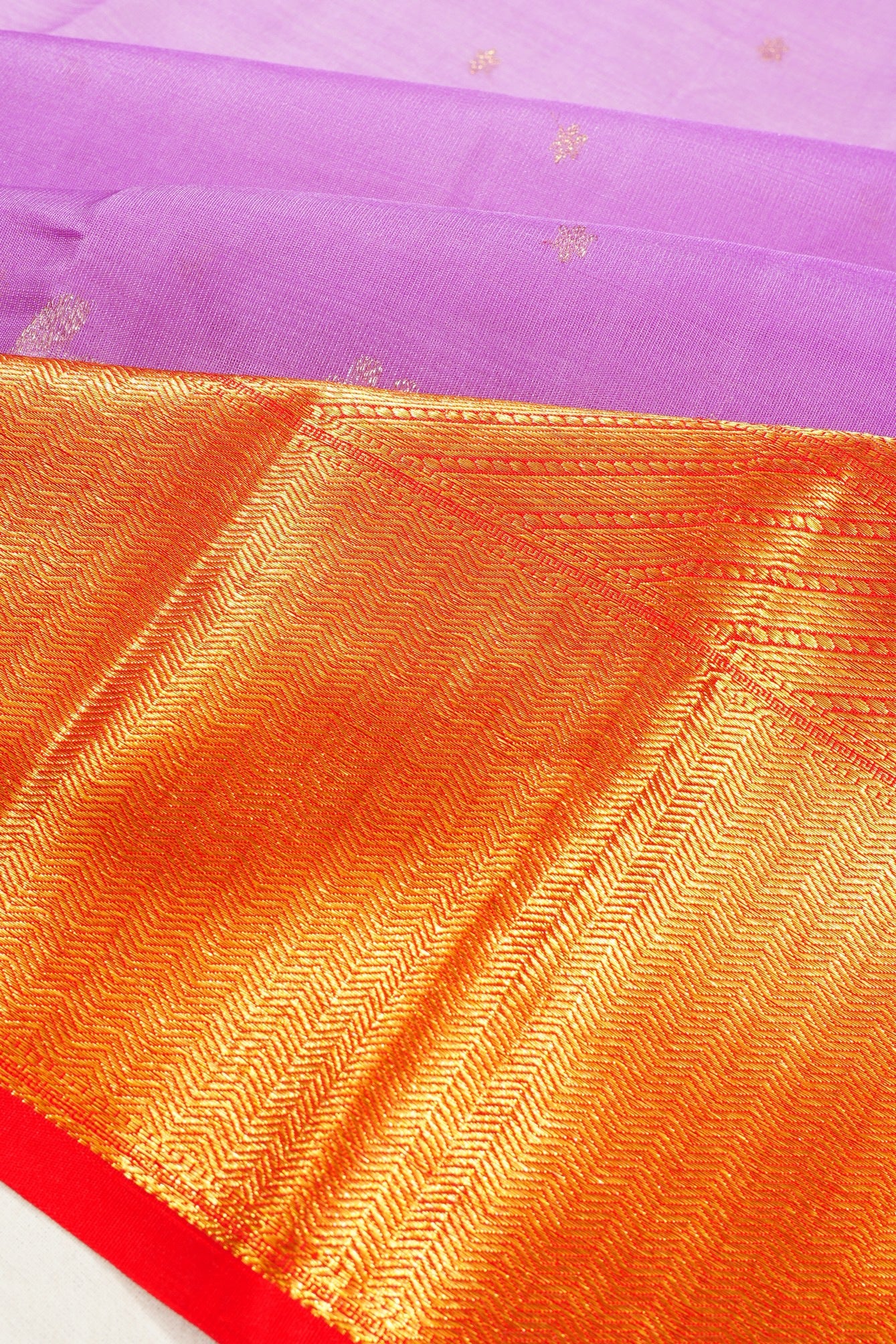 Kanchipuram Silk Butta Lavender Saree