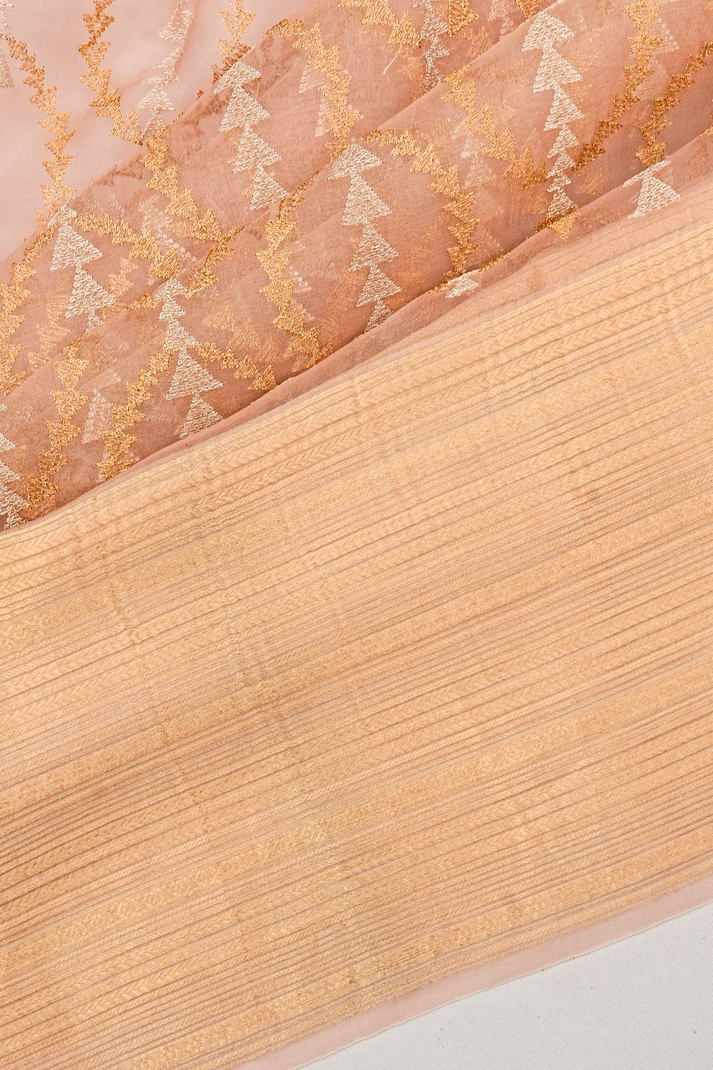 Organza Embroidery Brocade Lavender Saree