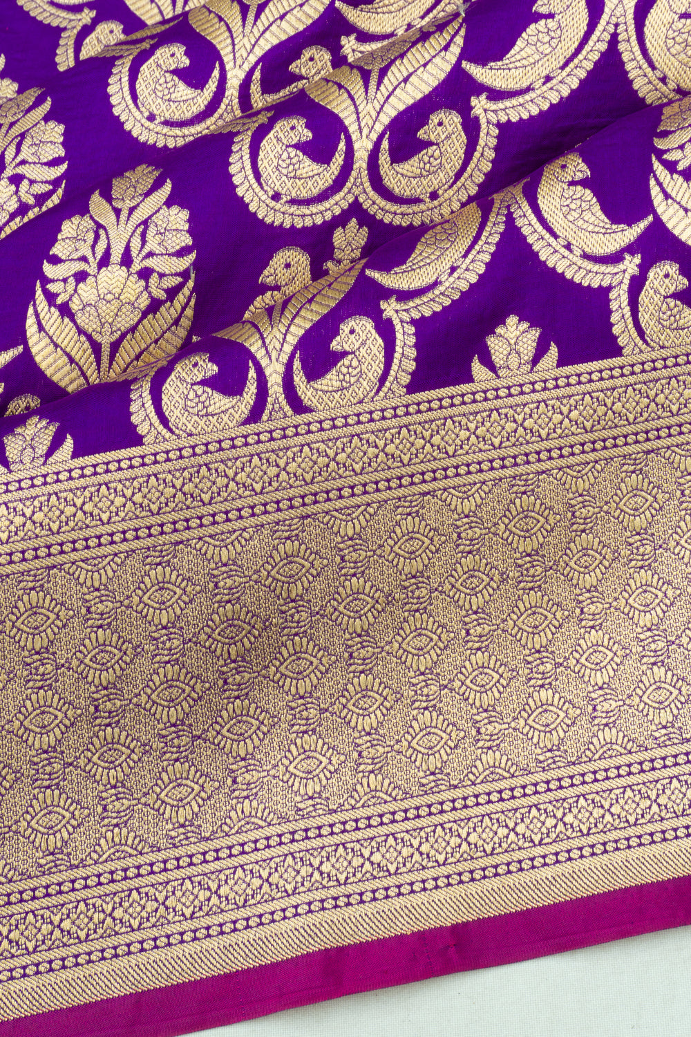 Banarasi Silk Phekwa Brocade Violet Saree