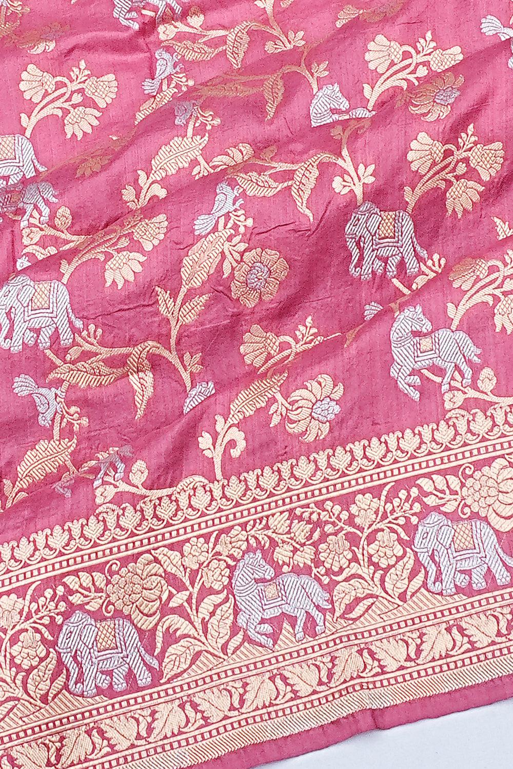 Banarasi Silk Jaal Pink Saree