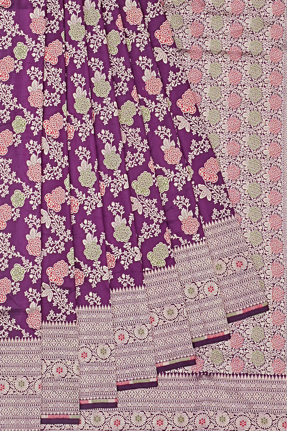 Banarasi Silk Brocade Purple Saree 1215009648