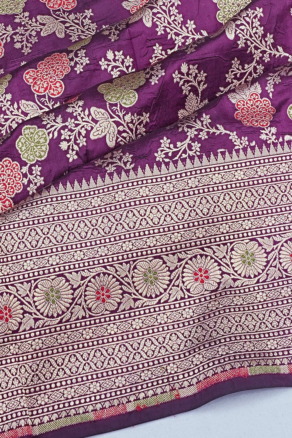 Banarasi Silk Brocade Purple Saree 1215009648