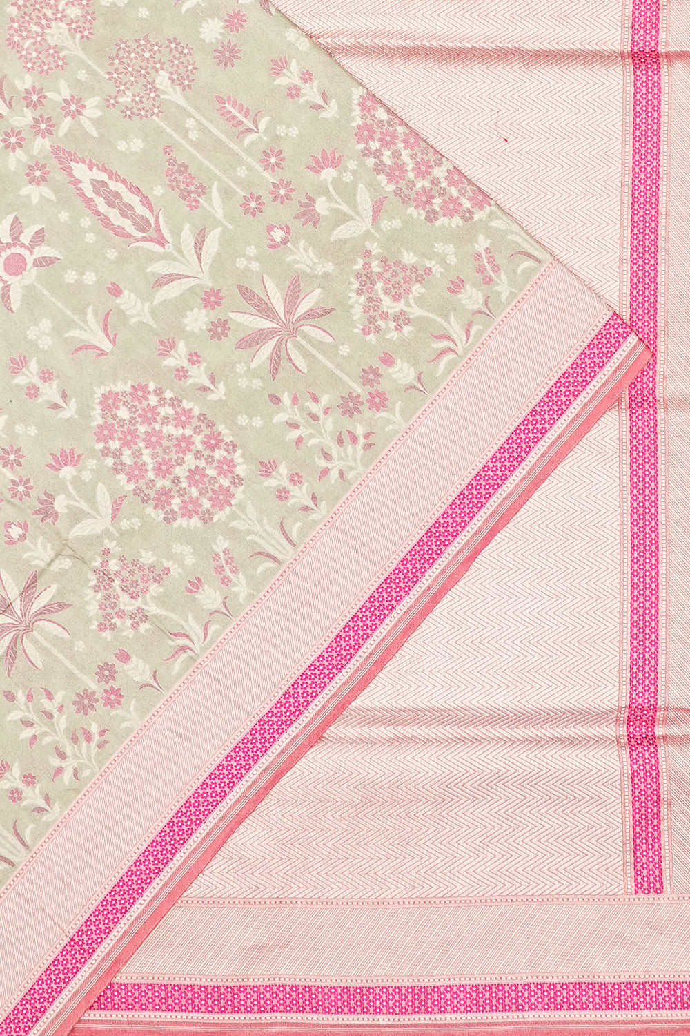 Banarasi Silk Tissue Brocade Pastel Green Saree