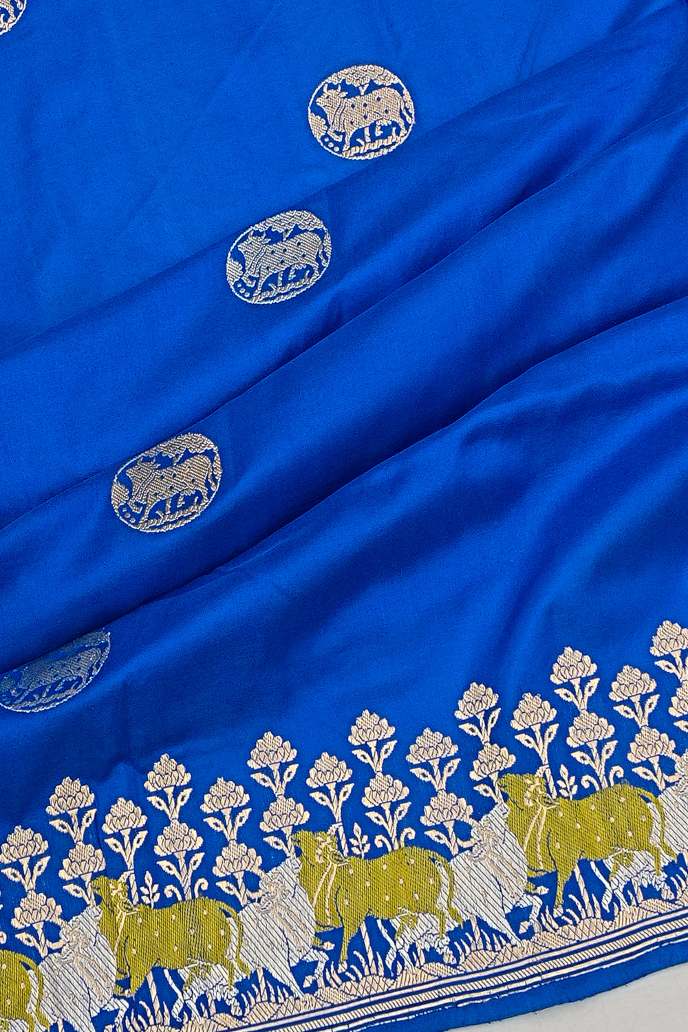 Banarasi Silk Butta Blue Saree