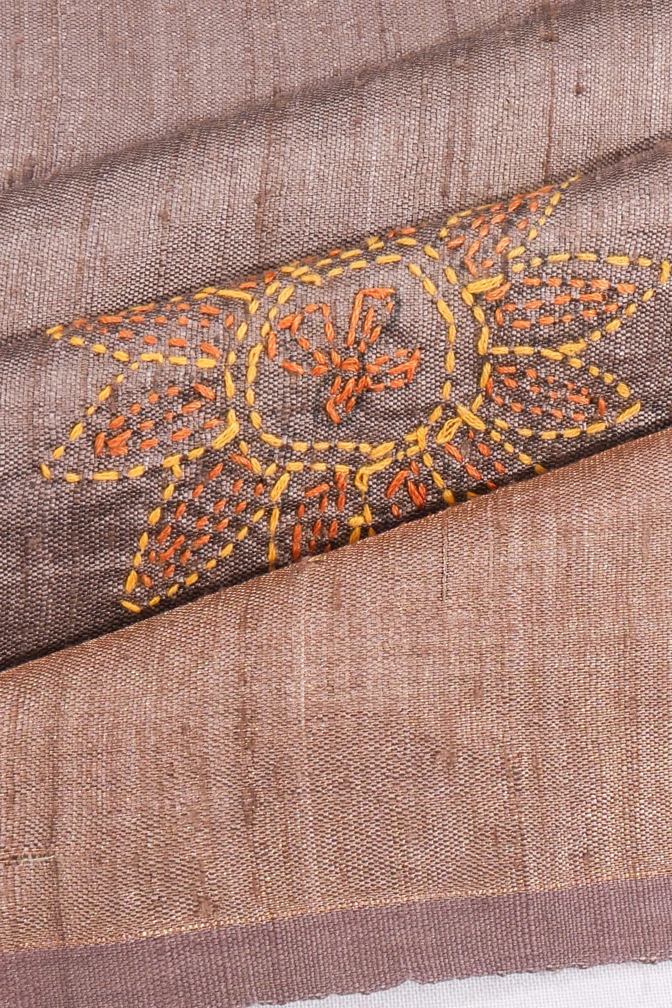 Kankatala Tussar Kantha Work Butta Lilac Saree g2