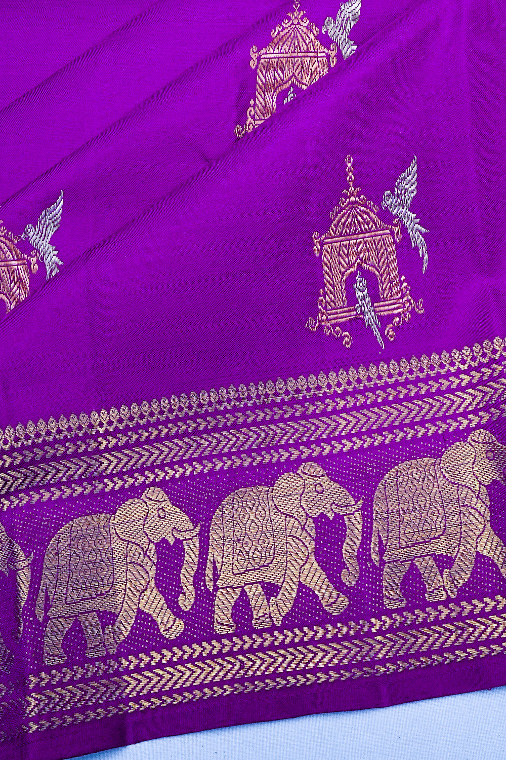 Kanchipuram Silk Butta Violet Saree