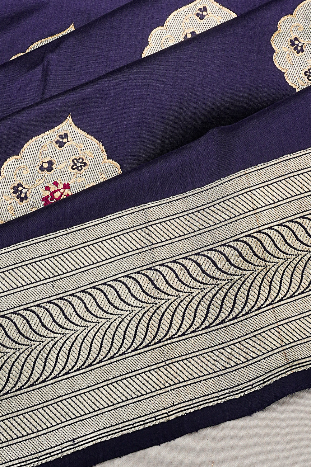 Banarasi Silk Butta Dark Blue Saree