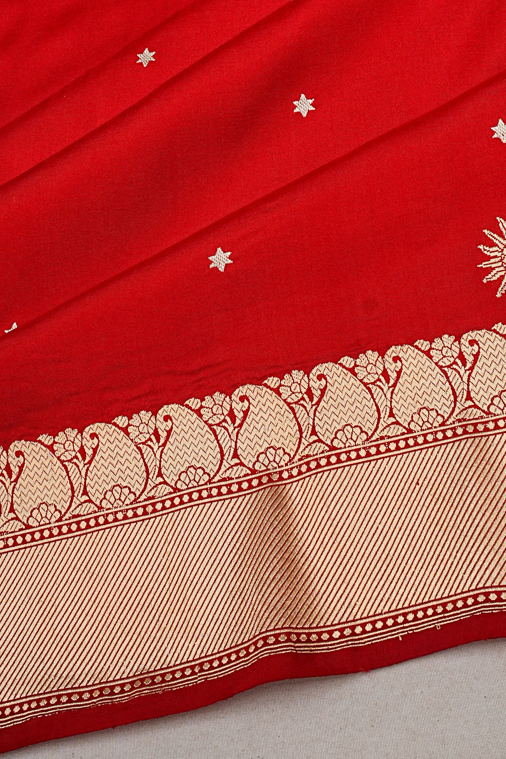 Banarasi Silk Butta Red Saree