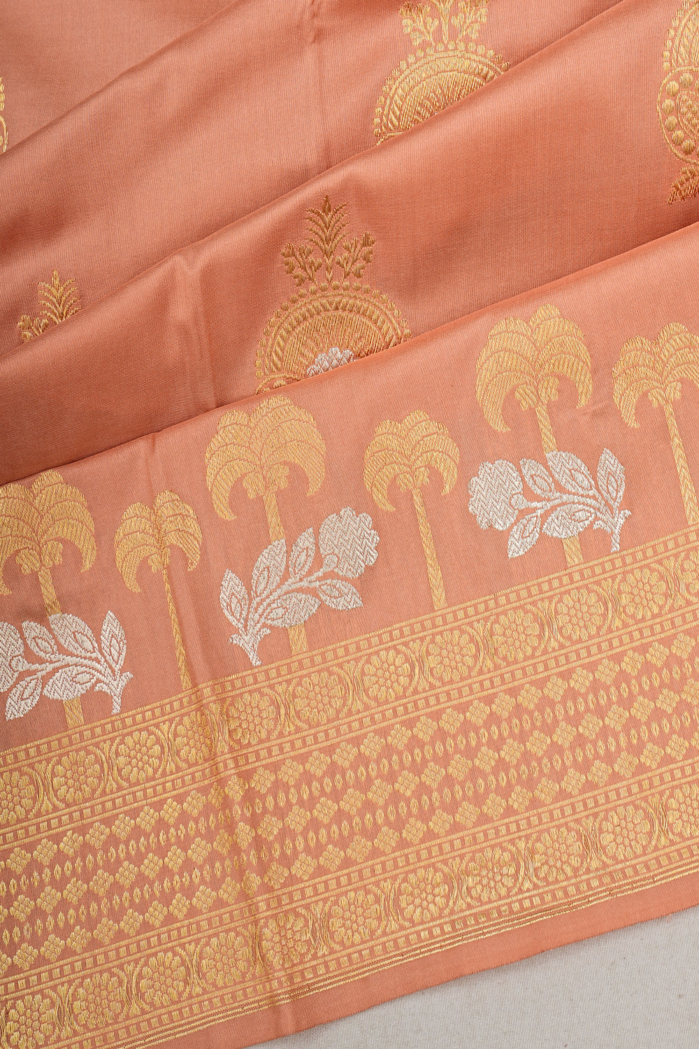 Banarasi Silk Butta Peach Saree