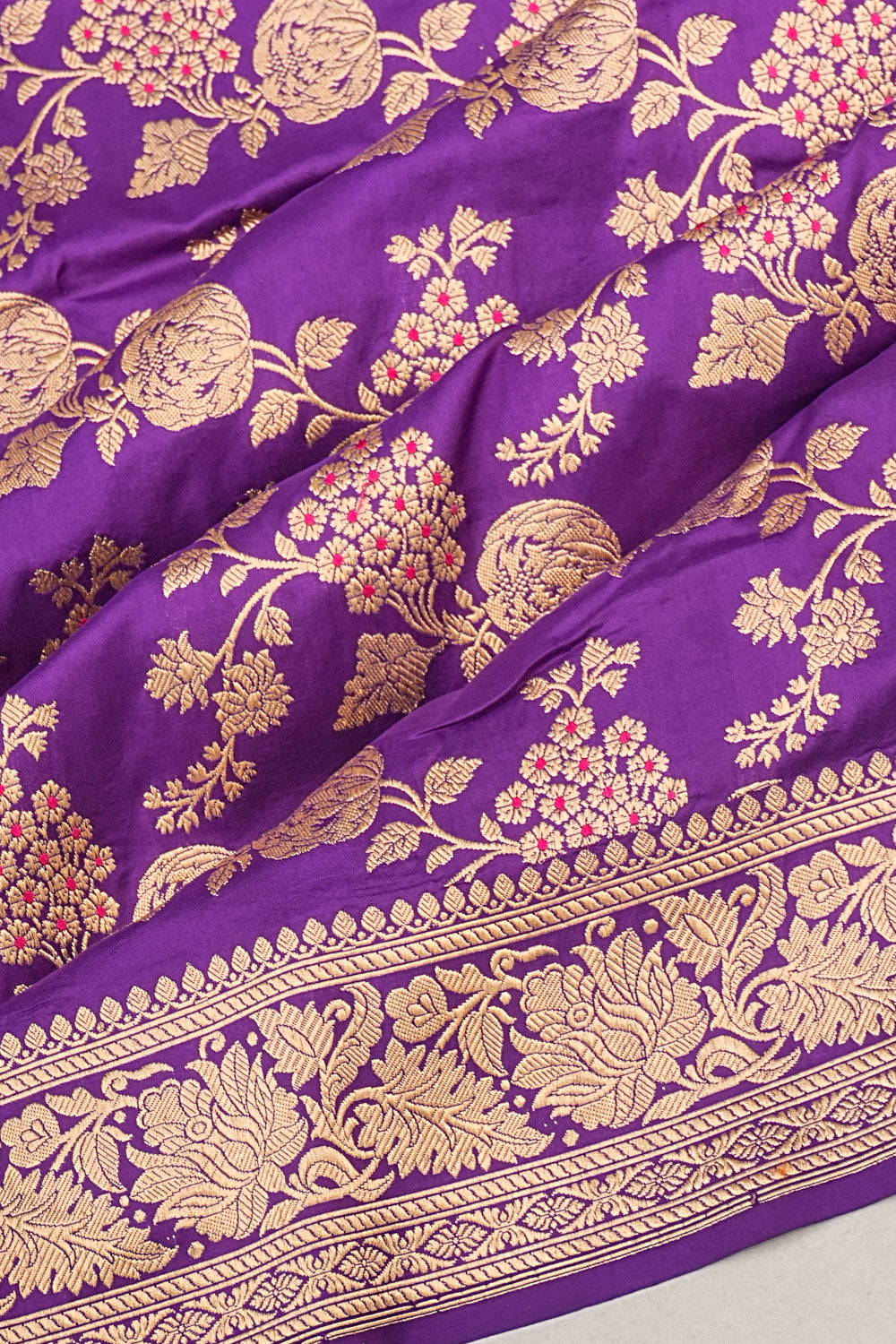 Banarasi Silk Kadwa Jaal Purple Saree
