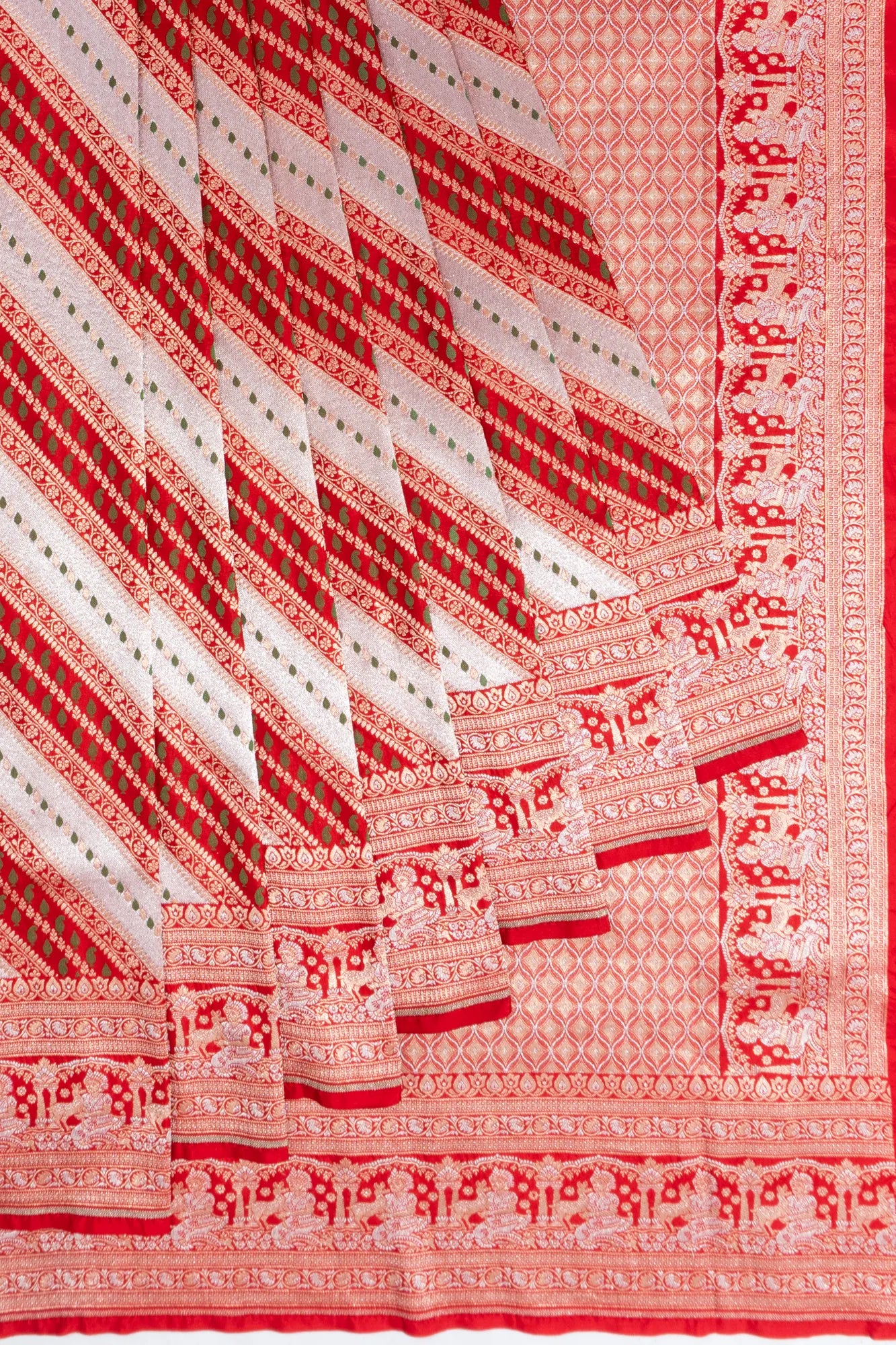 Banarasi Silk Leheriya Red Saree