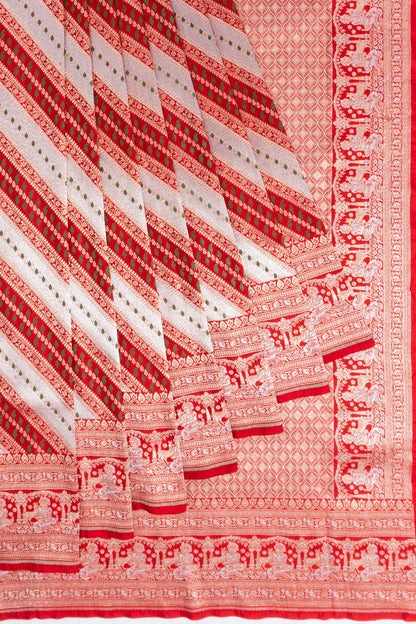 Banarasi Silk Leheriya Red Saree