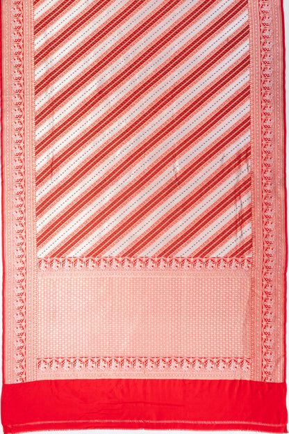 Banarasi Silk Leheriya Red Saree