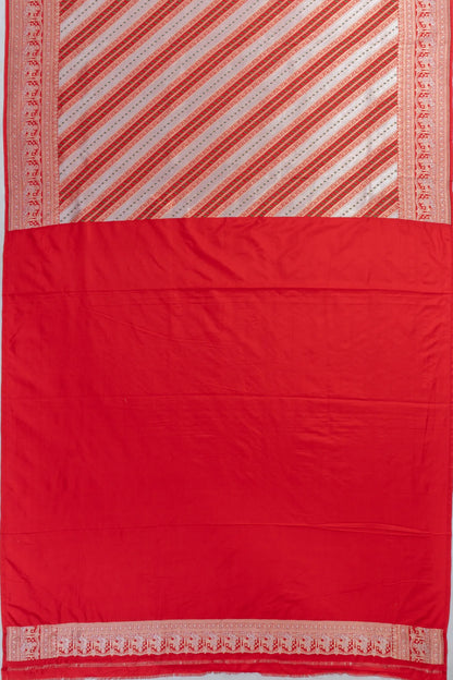 Banarasi Silk Leheriya Red Saree