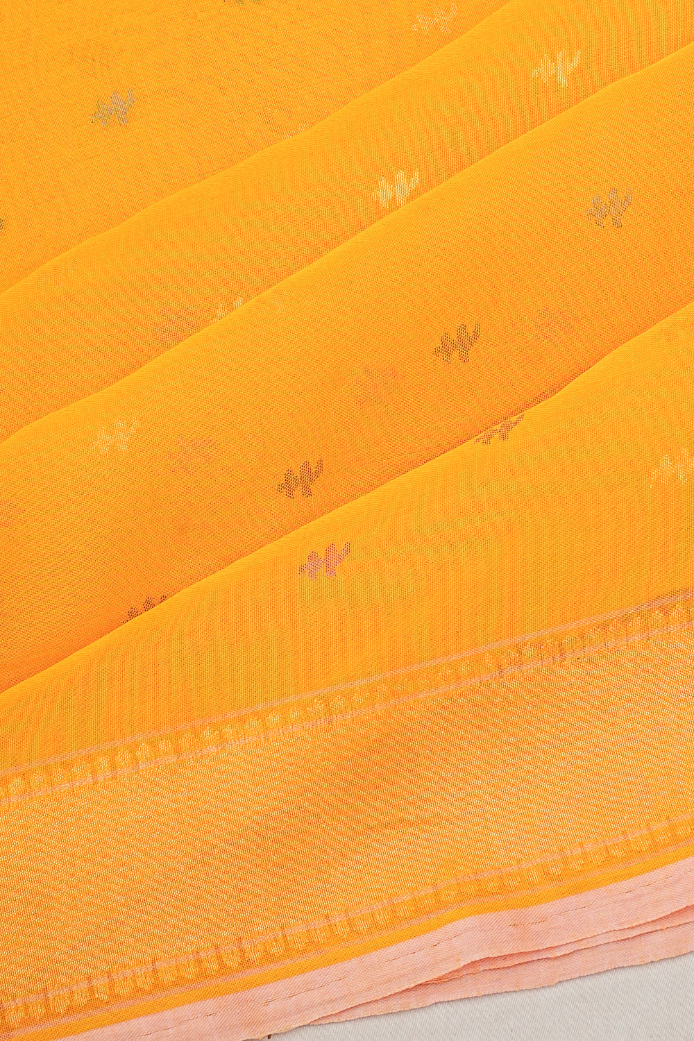 Banarasi Cotton Butta Yellow Saree