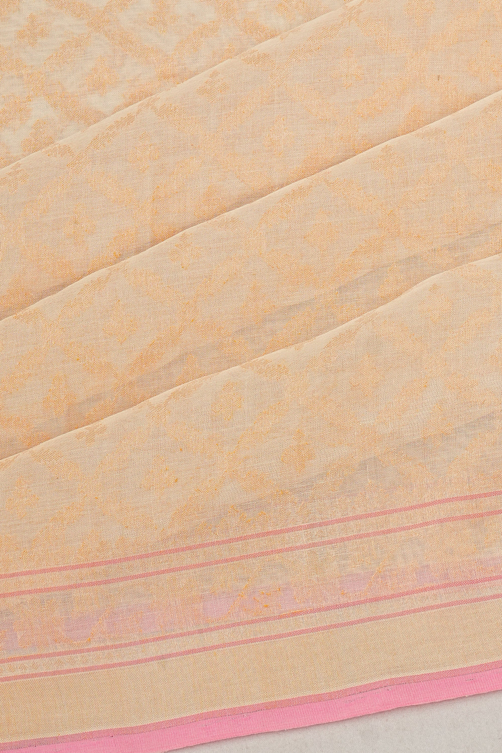 Banarasi Cotton Brocade Cream Saree