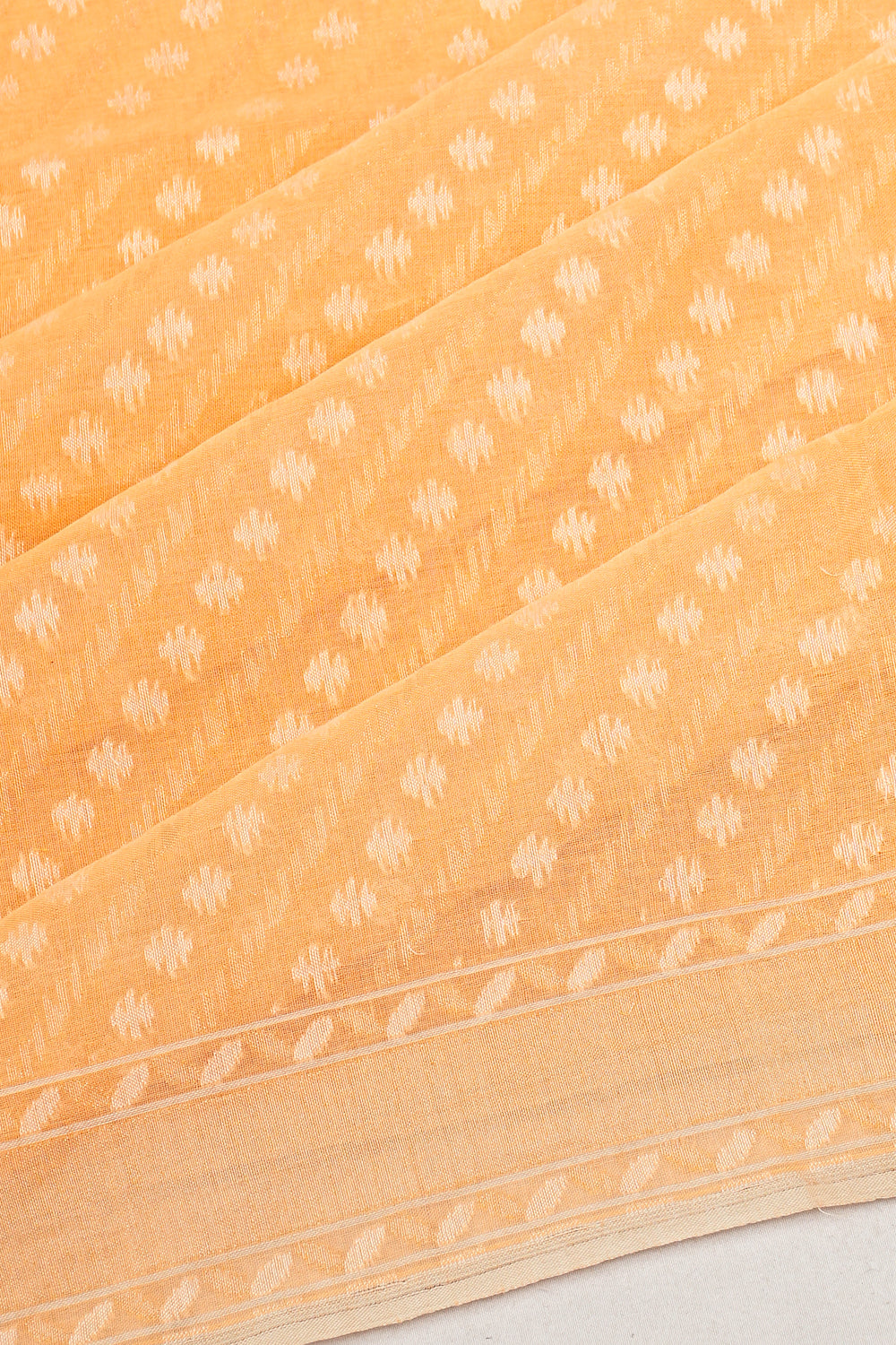 Banarasi Cotton Brocade Pastel Orange Saree