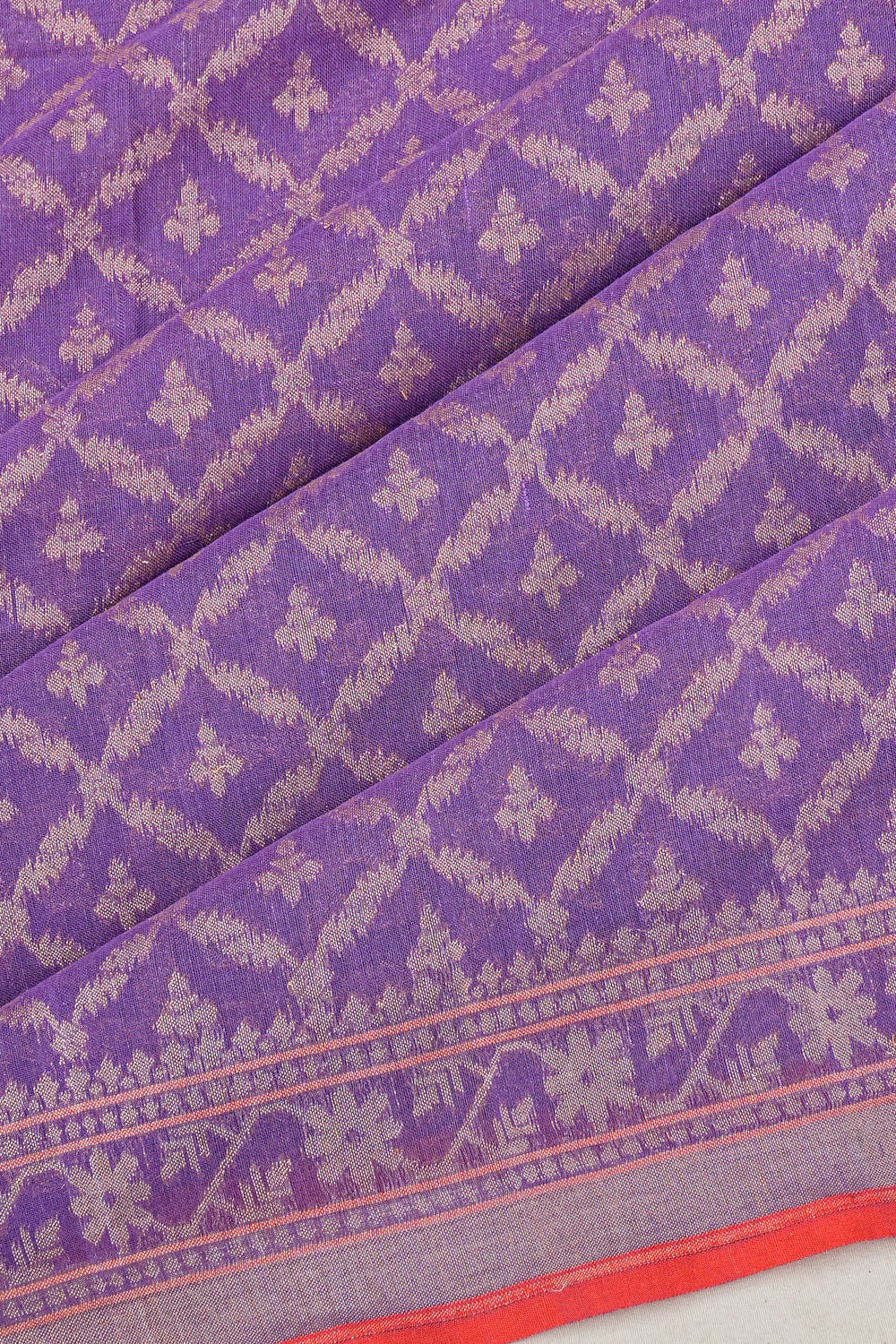 Banarasi Cotton Brocade Violet Saree 1215013673
