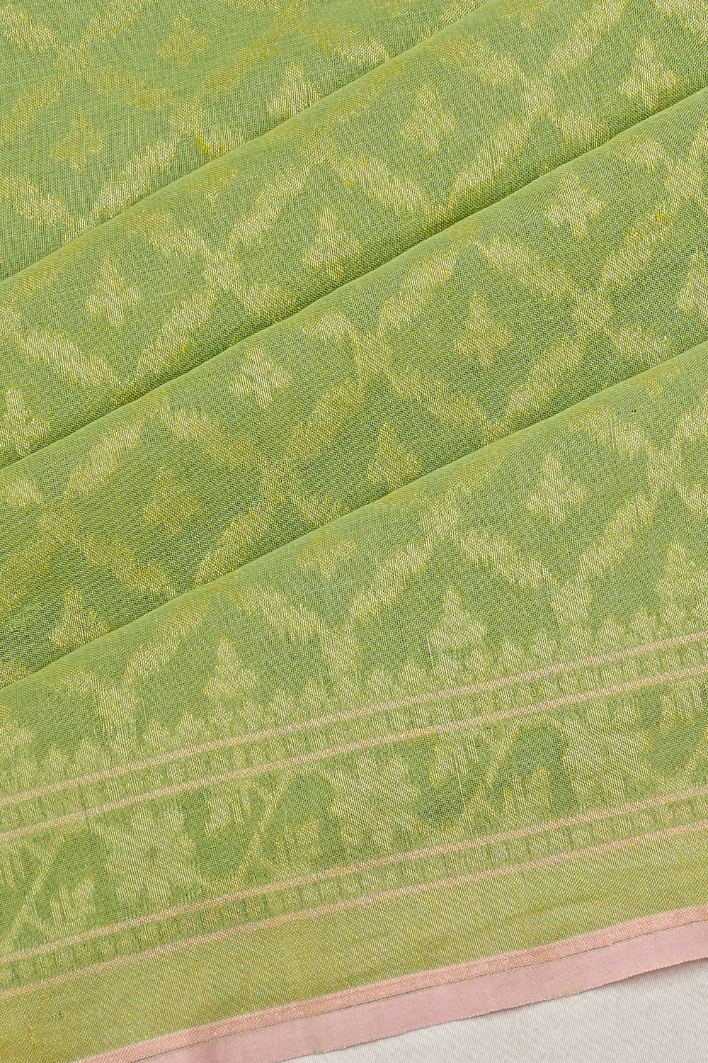Banarasi Cotton Brocade Green Saree 1215013674