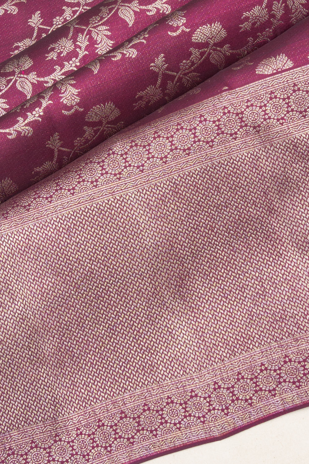 Kanchipuram Silk Jaal Purple Saree