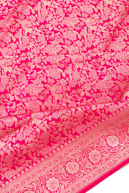 Banarasi Silk Brocade Pink Saree