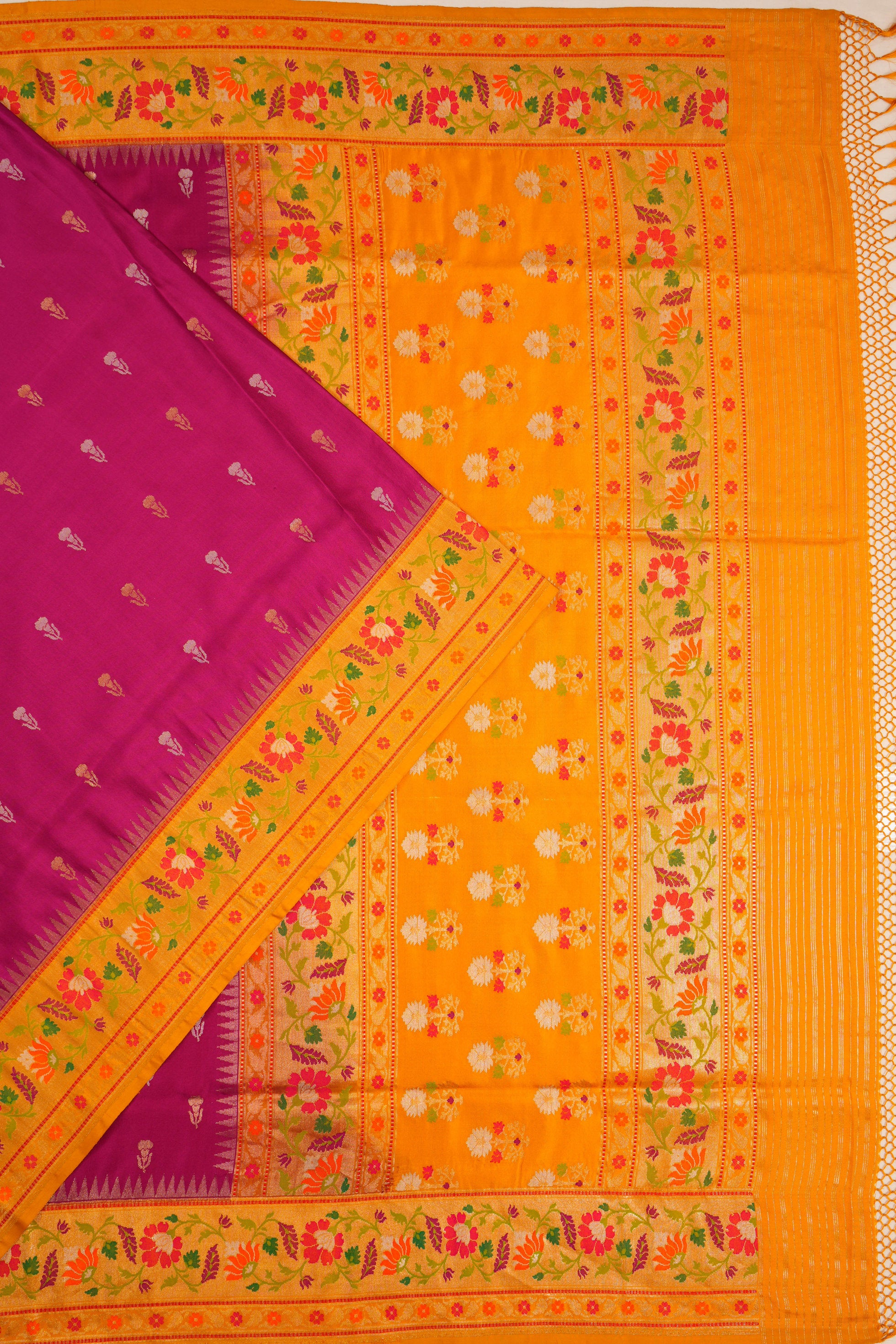 Banarasi Silk Butta Purple Saree