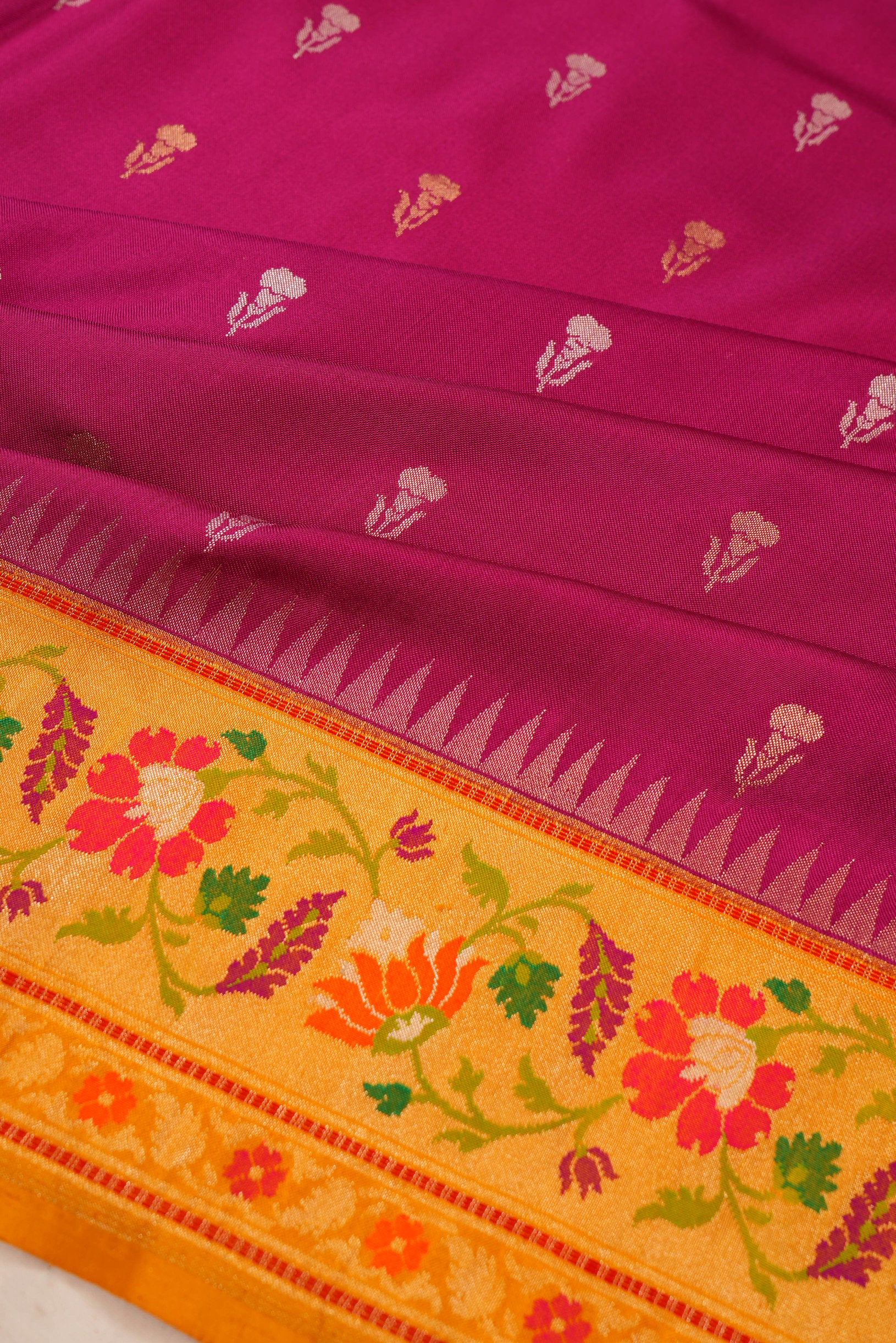 Banarasi Silk Butta Purple Saree