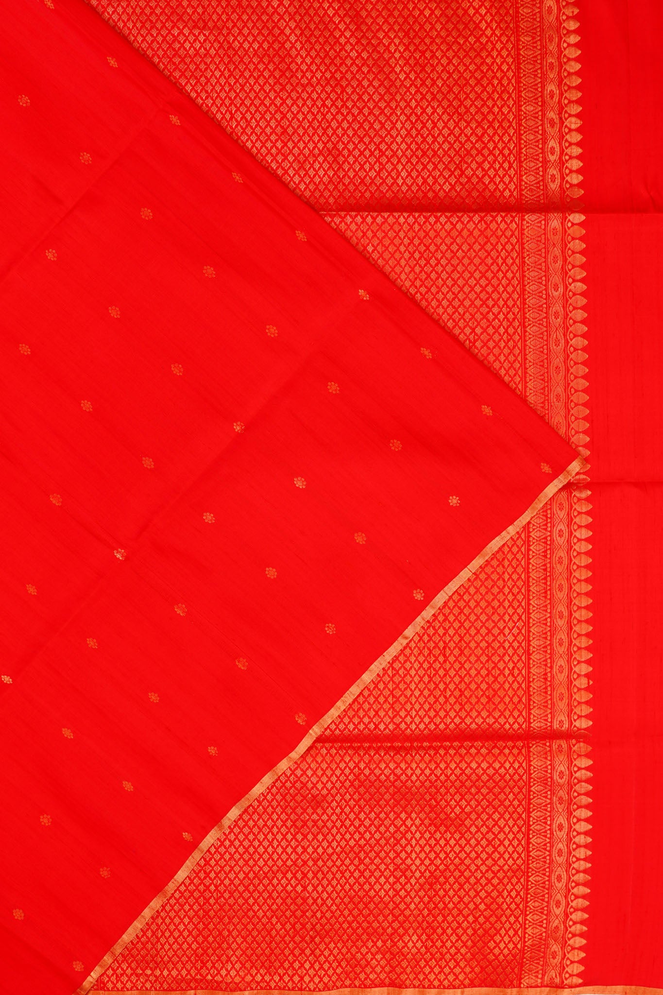 Tussar Butta Red Saree