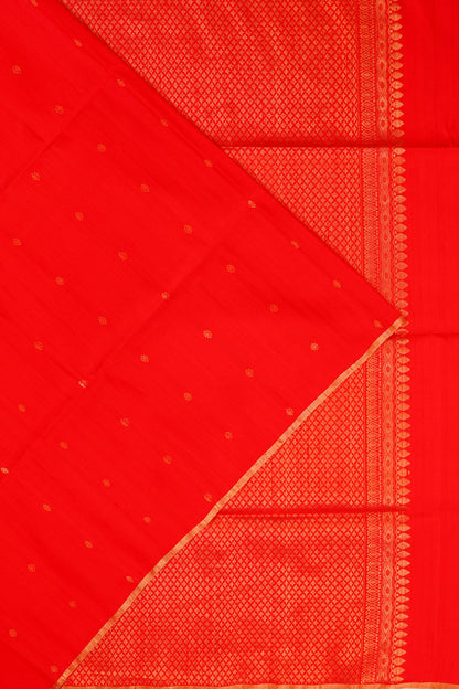 Tussar Butta Red Saree