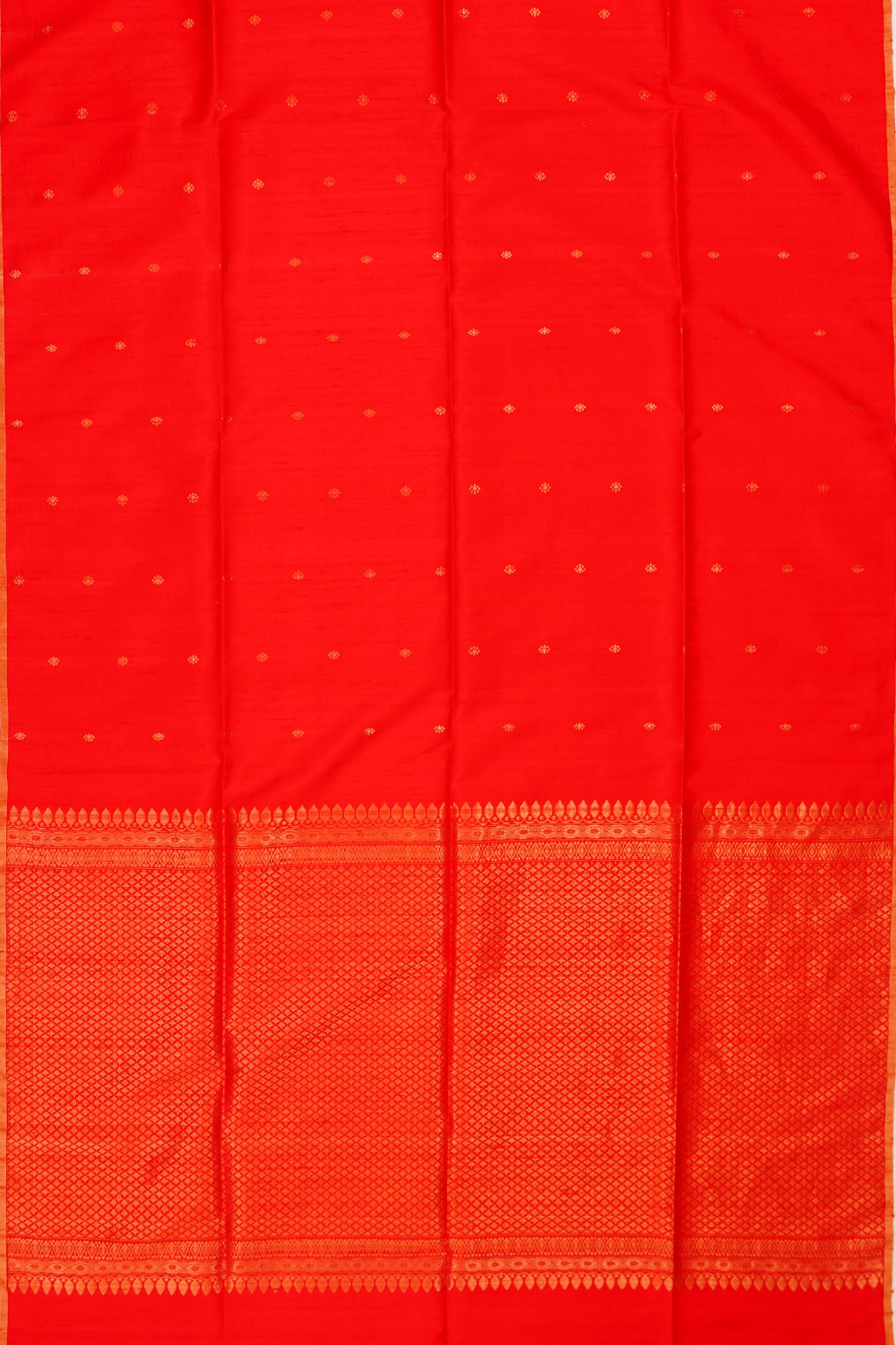 Tussar Butta Red Saree