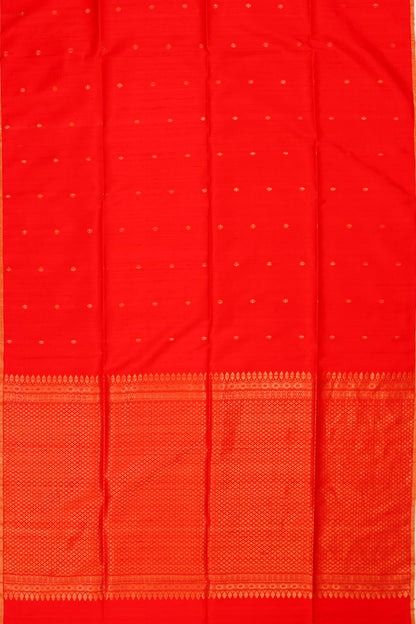 Tussar Butta Red Saree