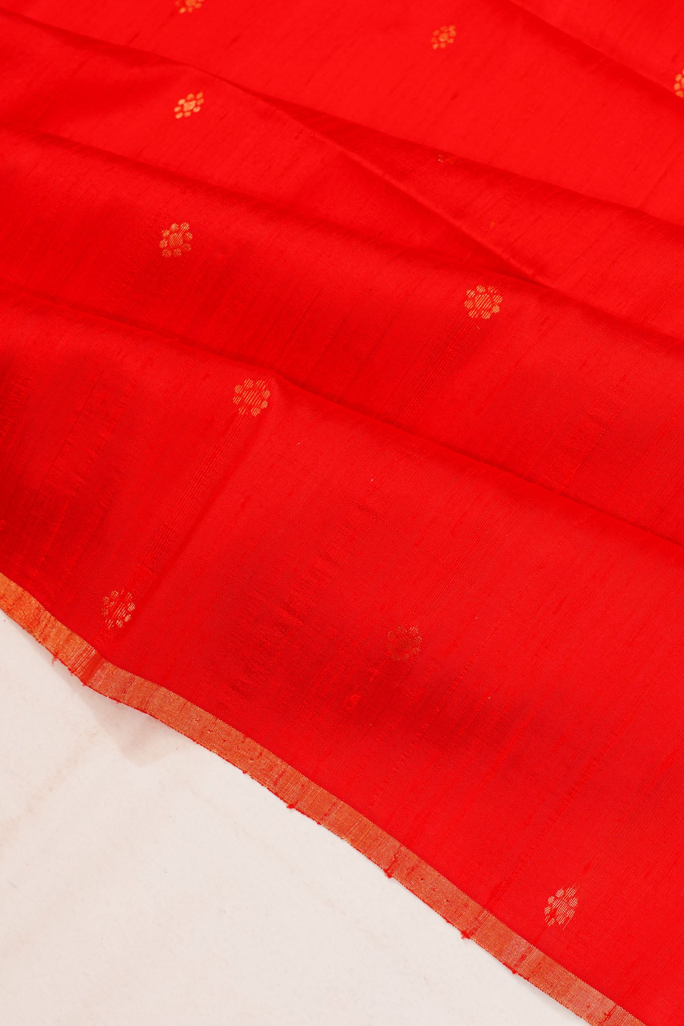 Tussar Butta Red Saree