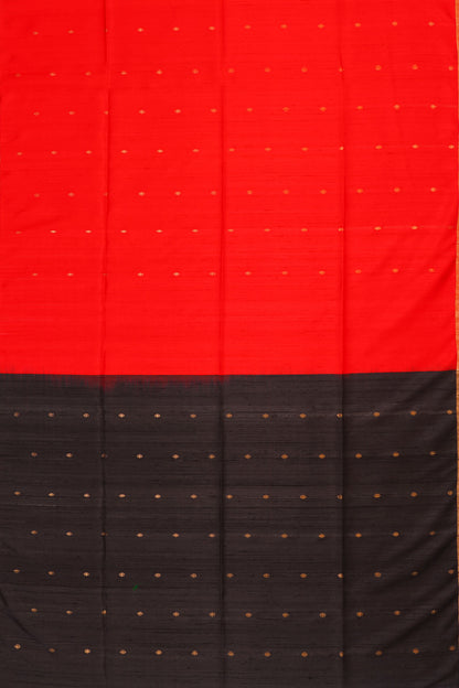 Tussar Butta Red Saree