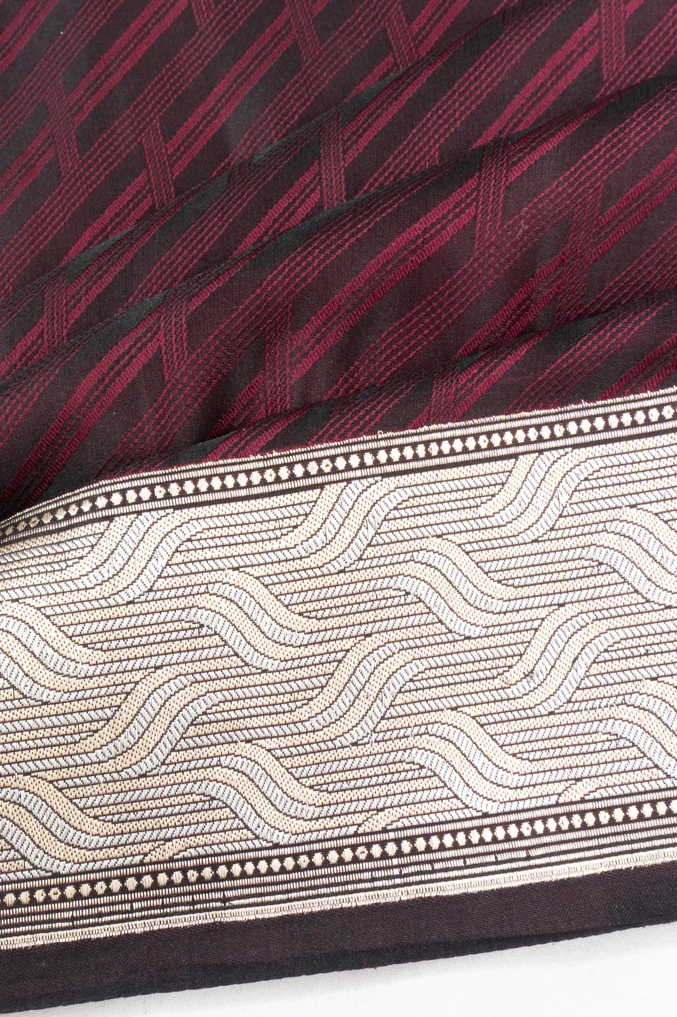 Banarasi Silk Brocade Black And Maroon Saree