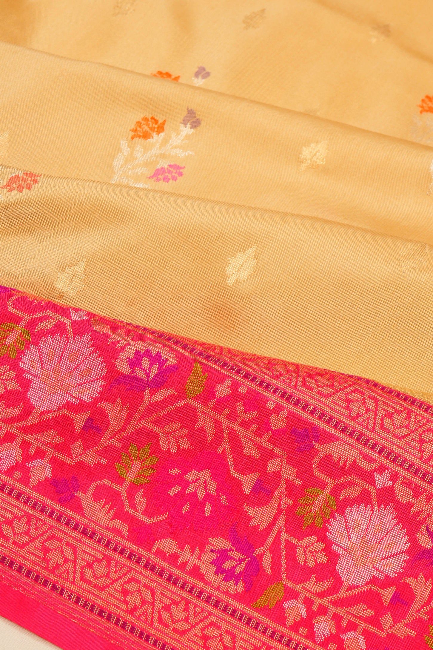Banarasi Silk Butta Cream Saree