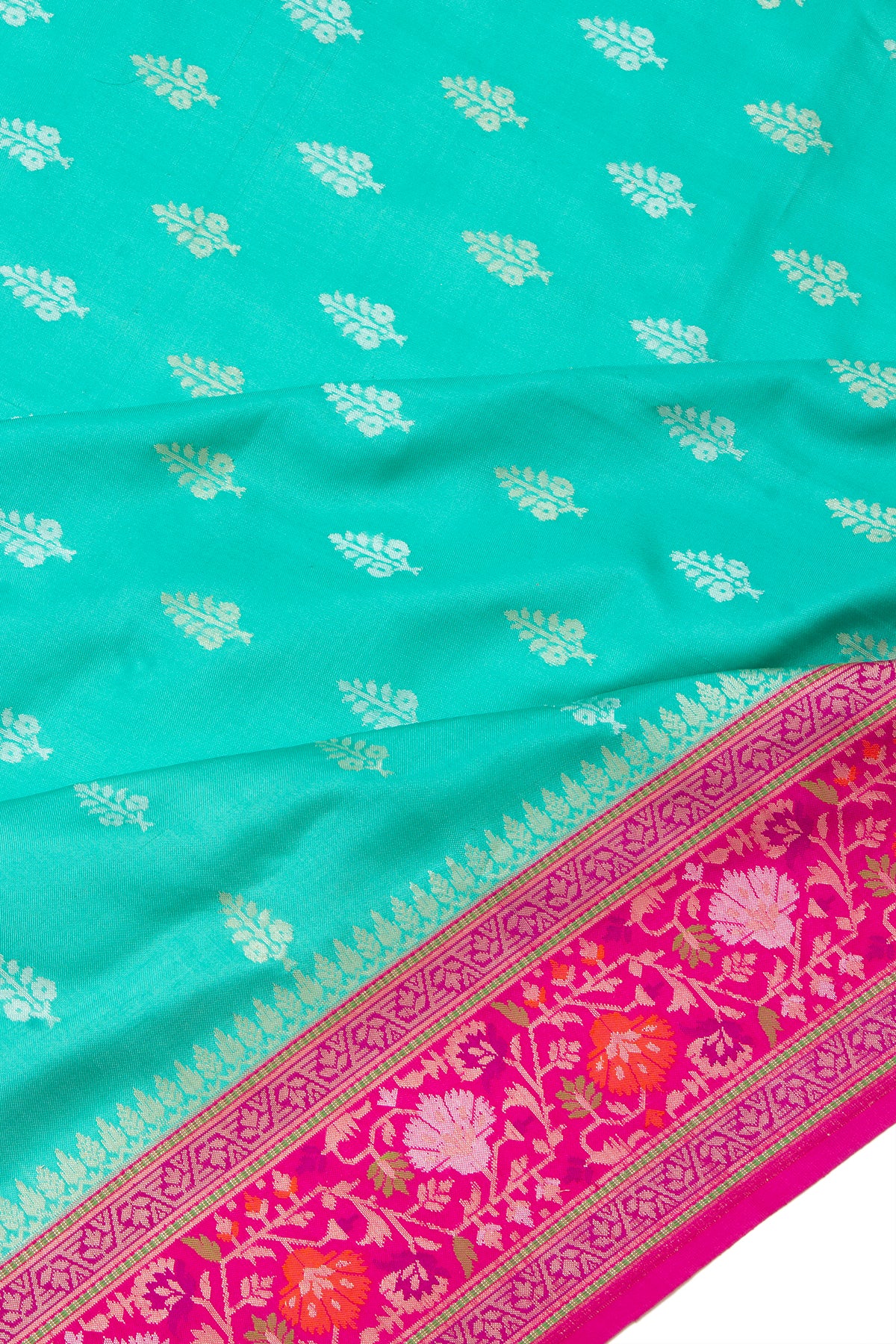 Banarasi Silk Butta Sea Green Saree