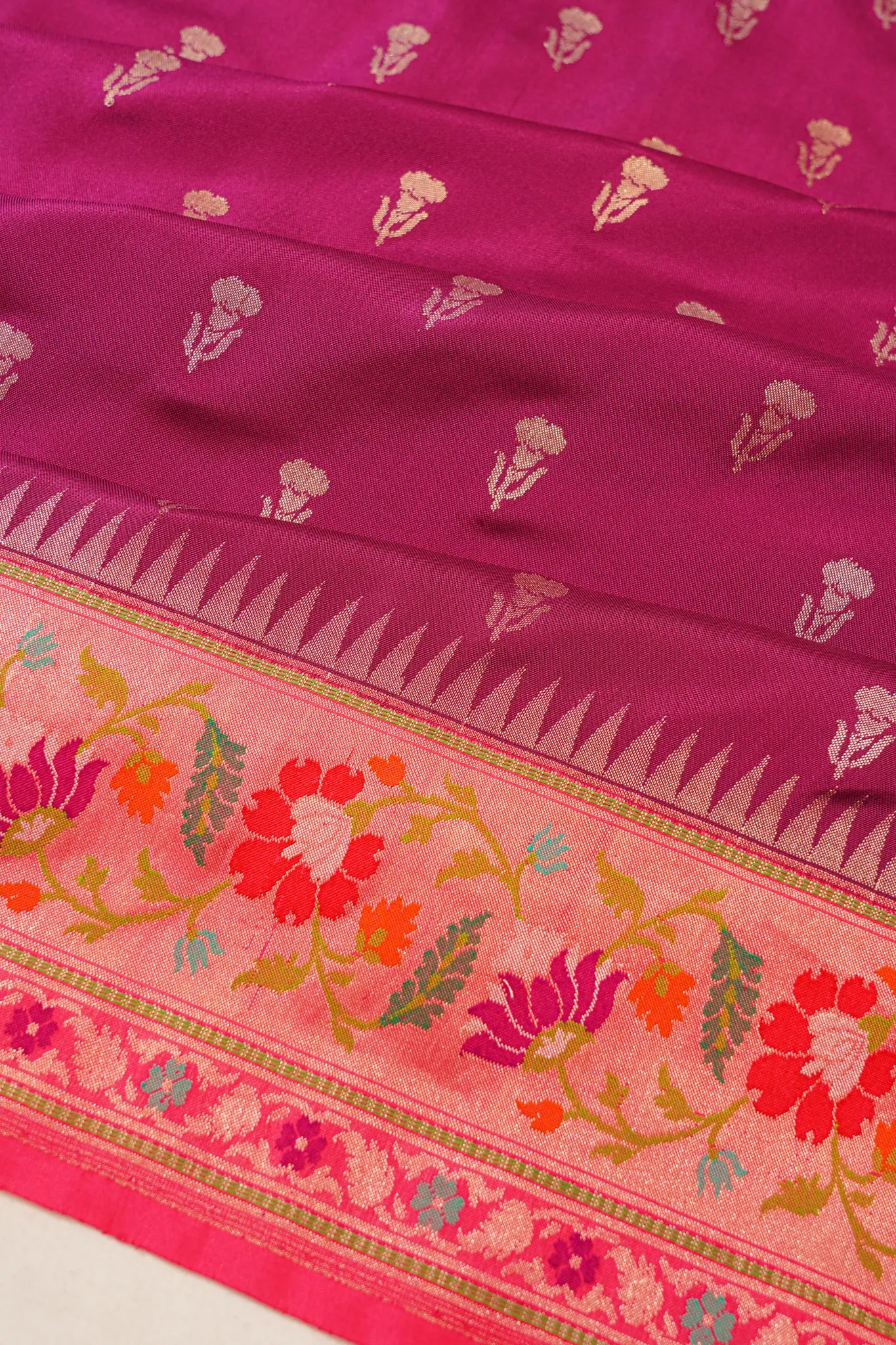 Banarasi Silk Butta Purple Saree