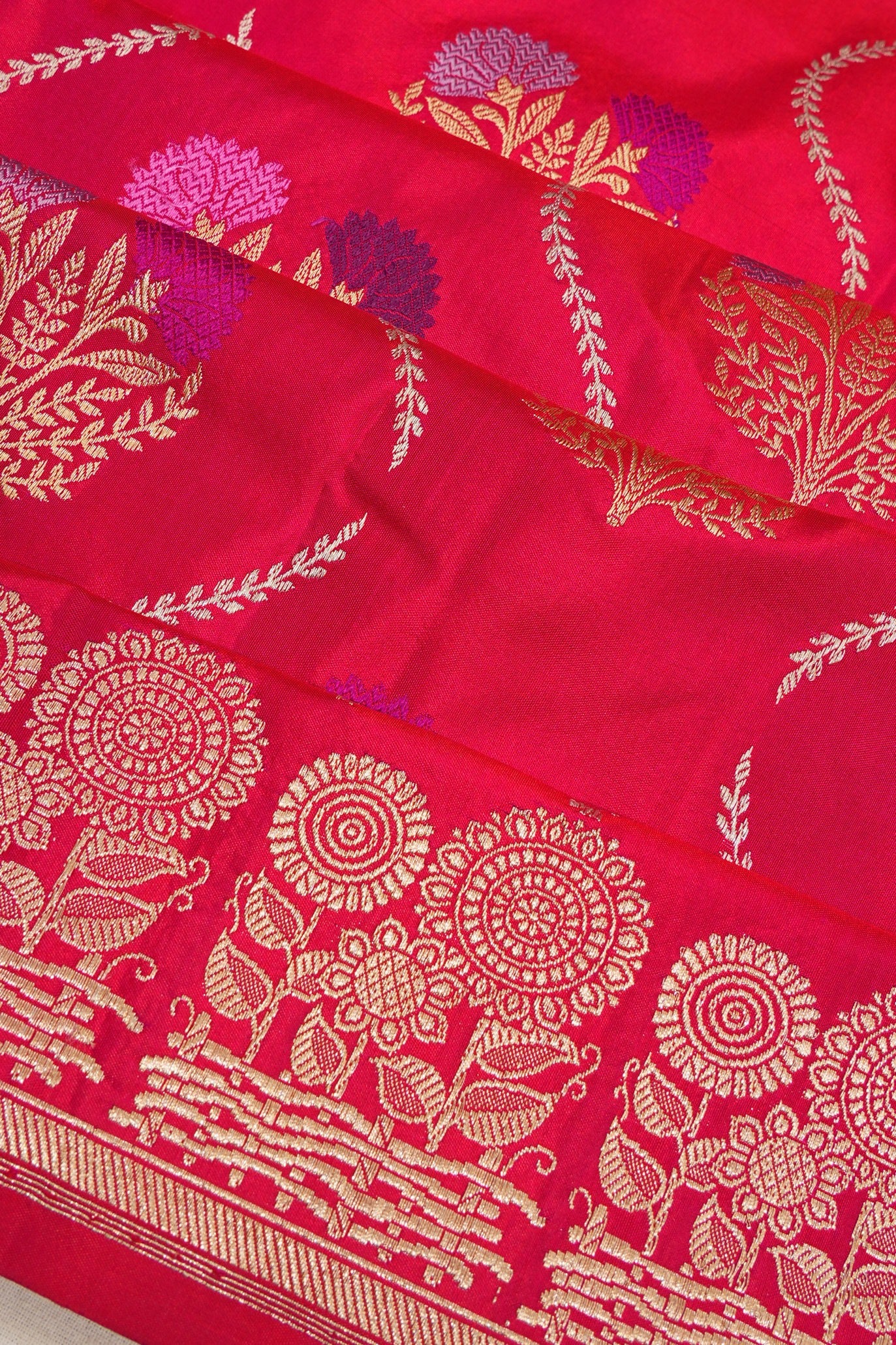 Banarasi Silk Kadwa Jaal Pink Saree