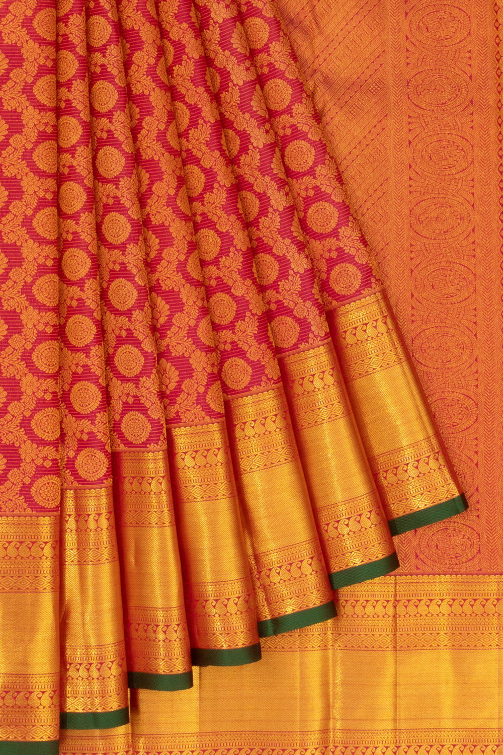 Kanchipuram Silk Brocade Pink Saree