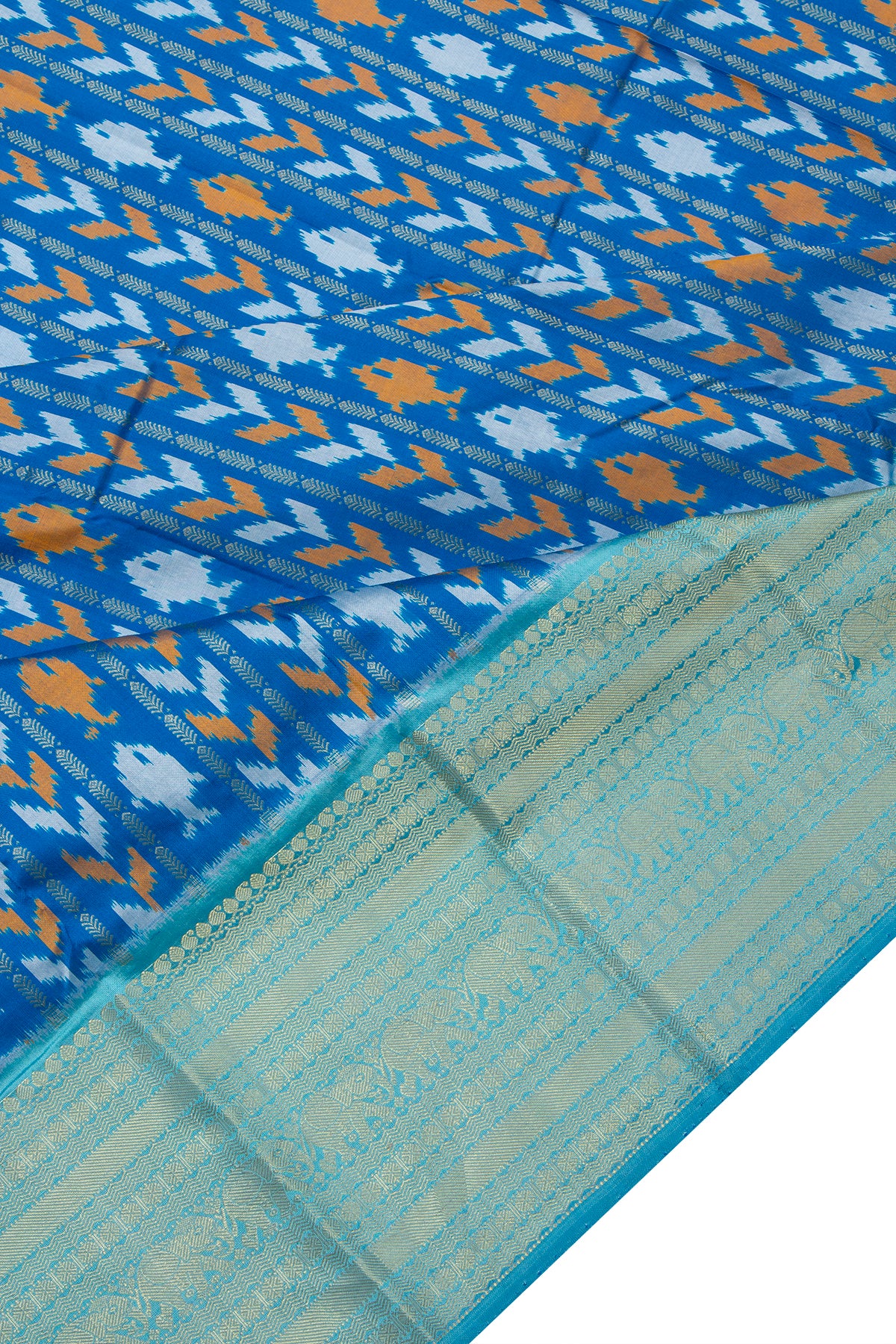 Kanchipuram Silk Ikat Royal Blue Saree