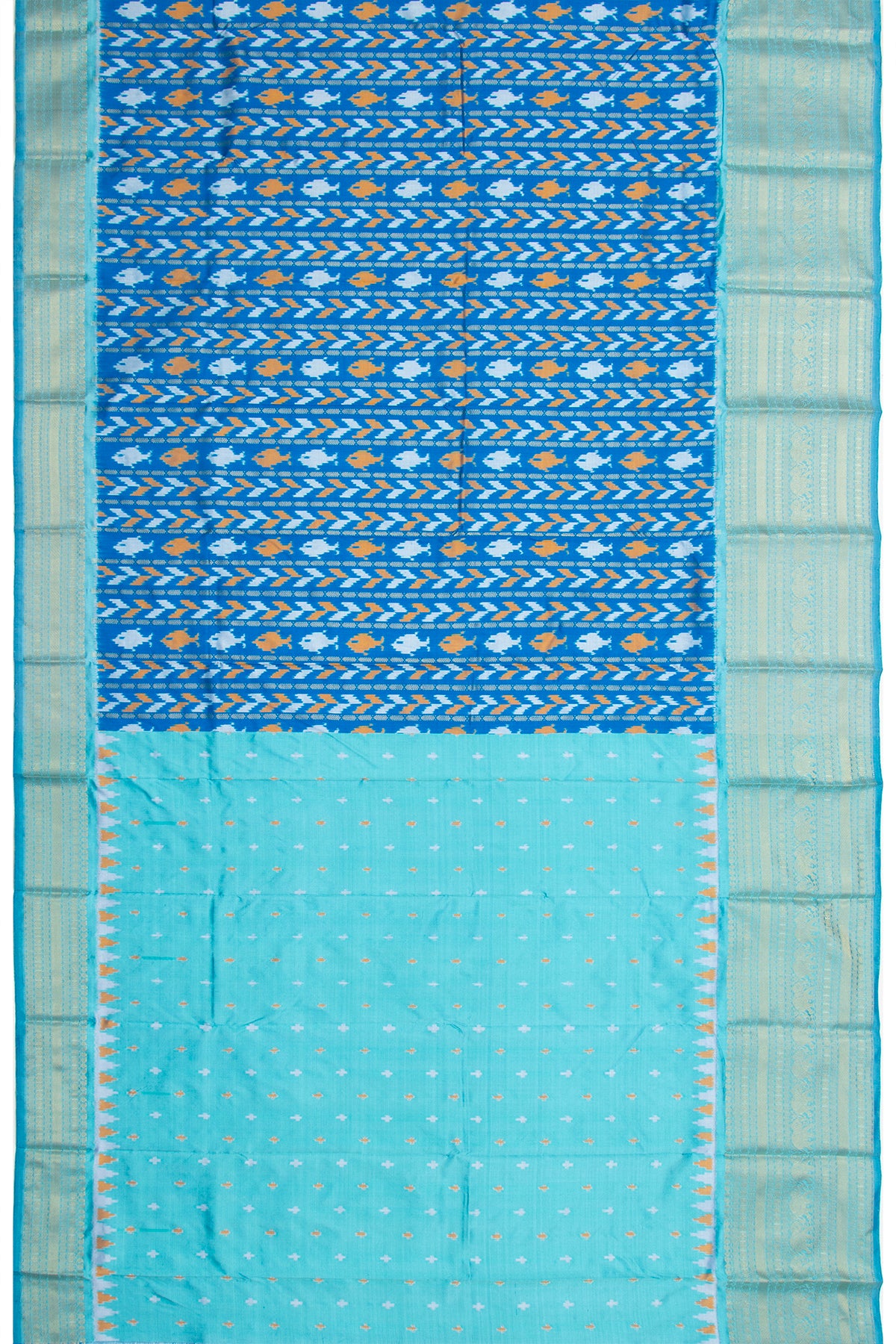 Kanchipuram Silk Ikat Royal Blue Saree