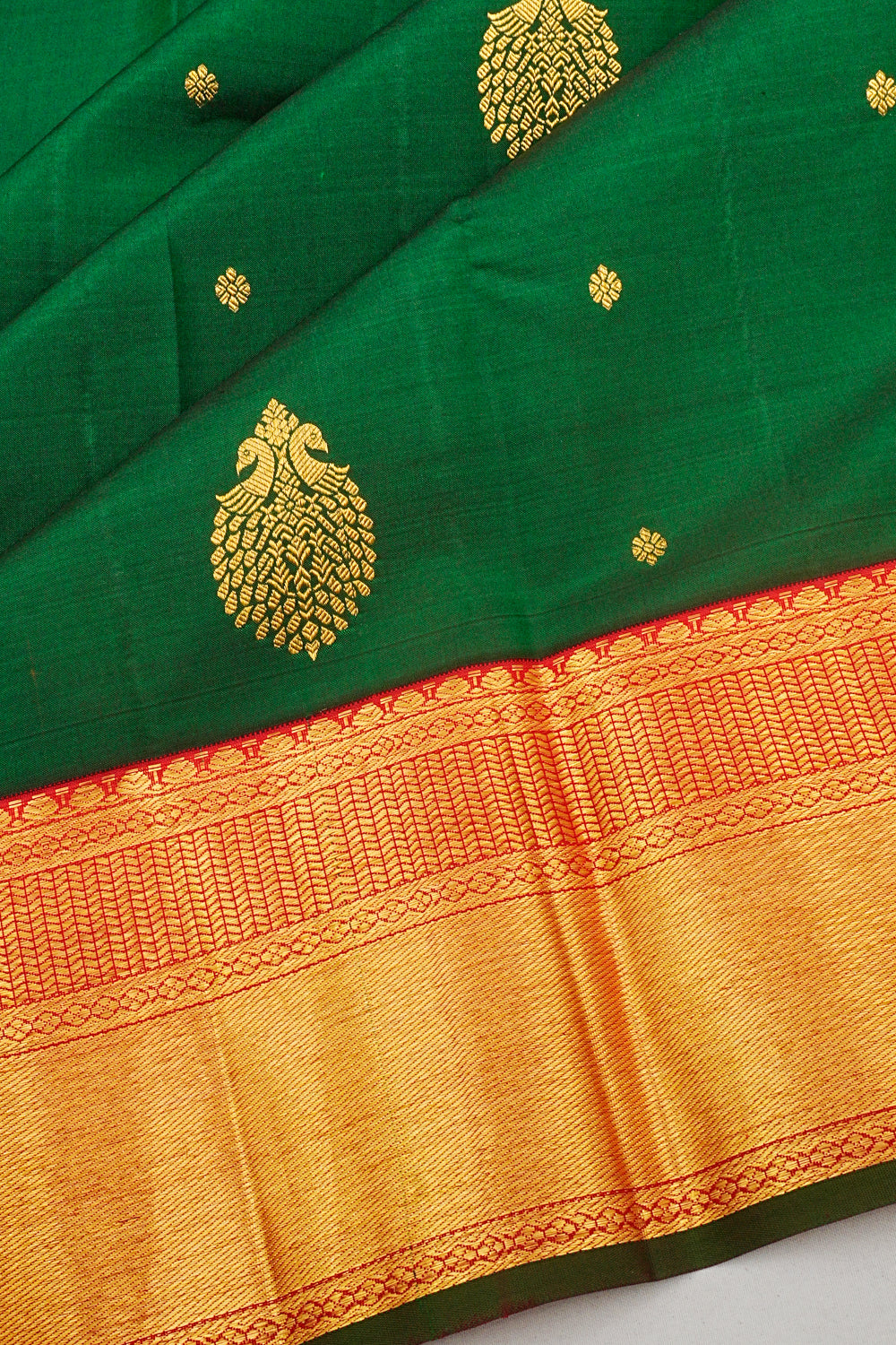 Kanchipuram Silk Butta Green Saree