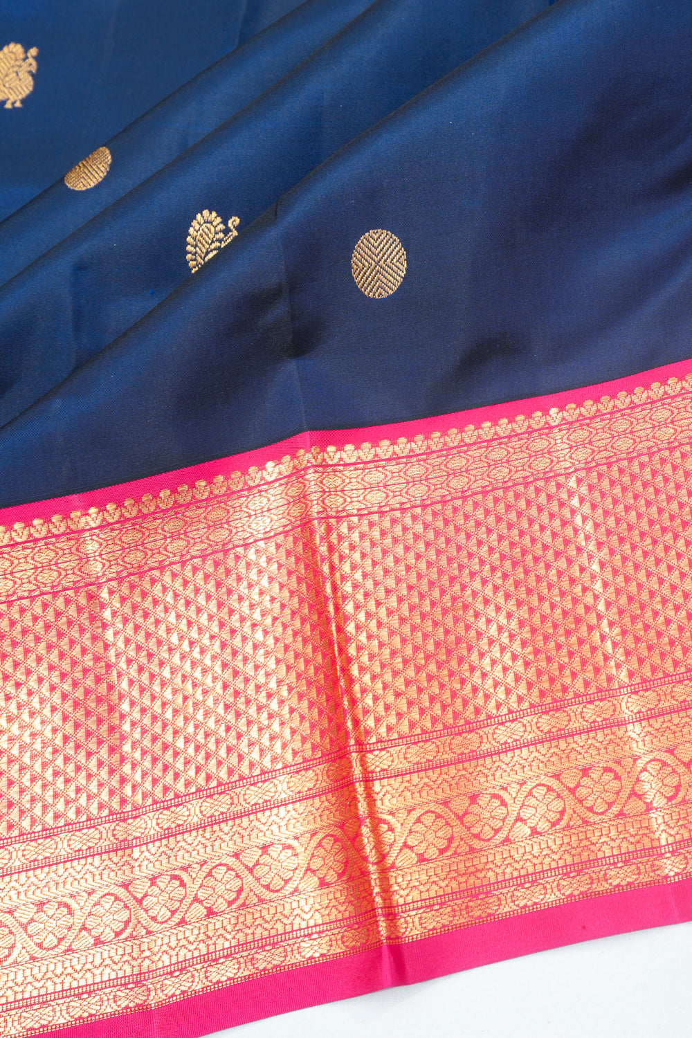 Kanchipuram Silk Butta Dark Blue Saree